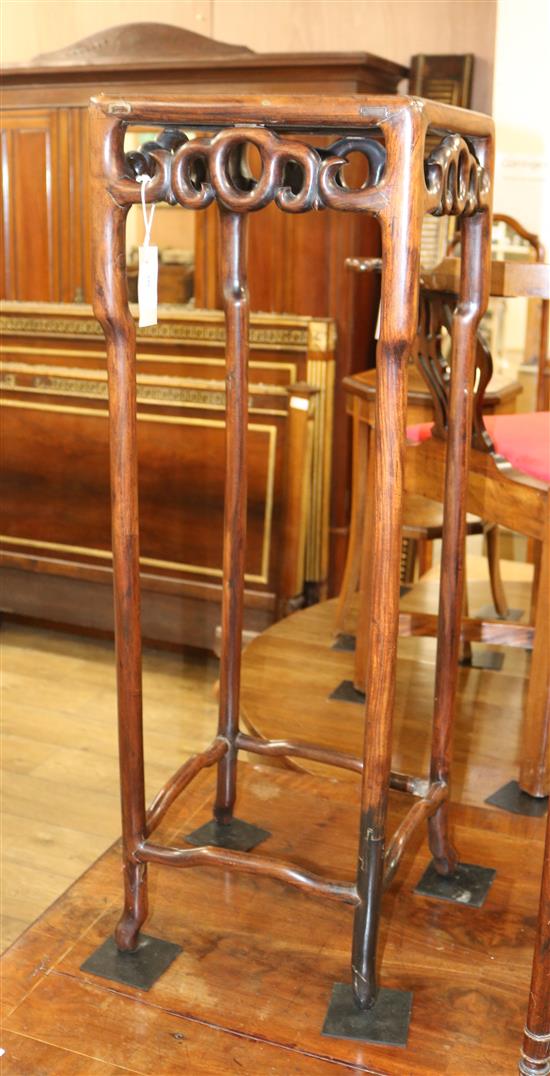 A Chinese carved hardwood urn stand, H.90cm